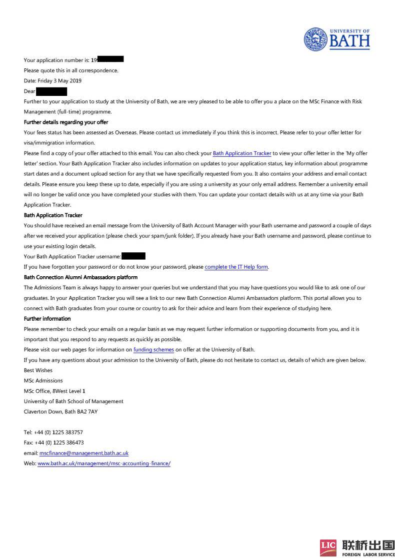 常同學(xué)成功申請(qǐng)謝菲爾德大學(xué)、巴斯大學(xué)、約克大學(xué)(圖1)